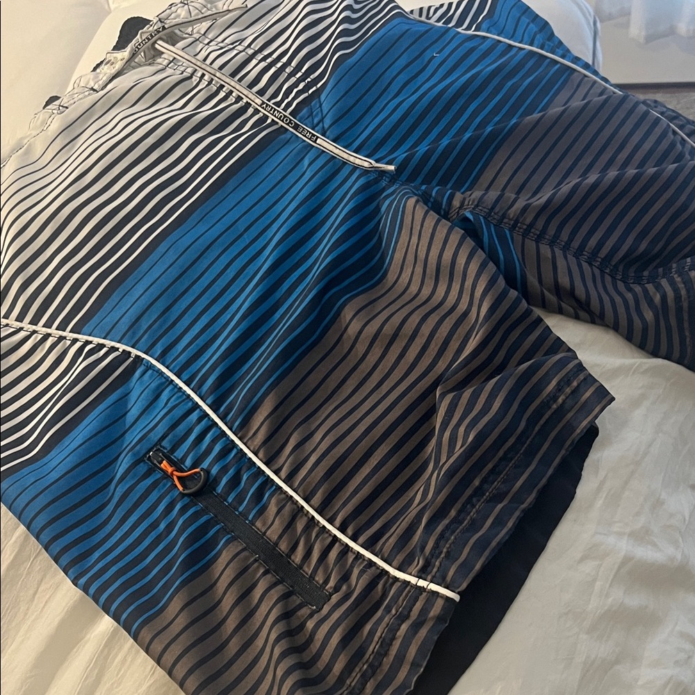 Free Country Striped Blue and Black Board‎ Shorts - Picture 2 of 6